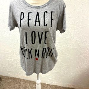 Soft comfy t shirt the kind you can sleep in! Peace Love Rock n Roll